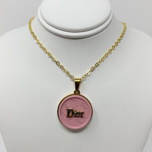 Repurposed Dior button necklace